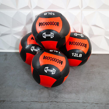 Medicine Ball / Wall Ball - Muscle D Fitness - Heavy Duty Stitching - Multi-Panel Design - 14